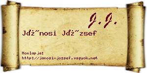 Jánosi József névjegykártya